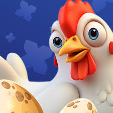 Co-co Road flying chickens gameplay with orange gradient background and white cartoon birds